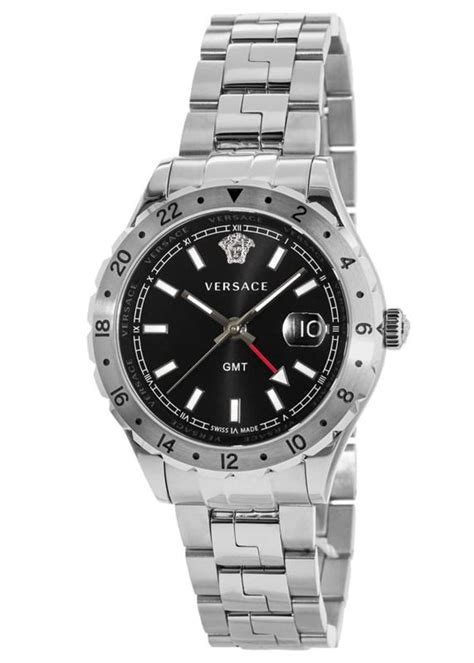 versace unisex v11020015|Versace Hellenyium Black Dial Men's Watch V11020015.